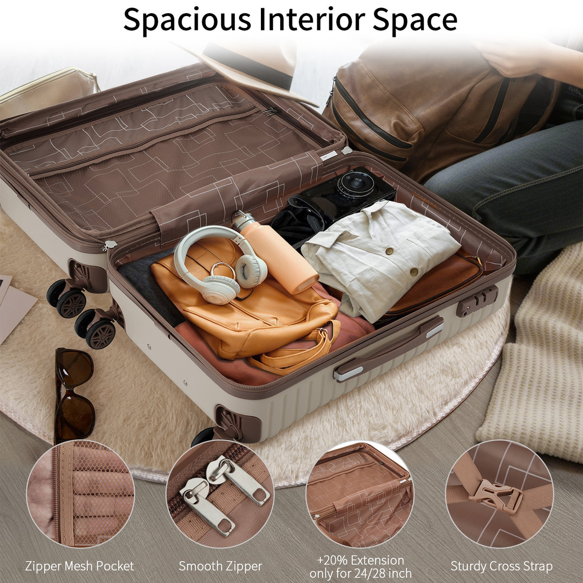 Rashemi Suitcase Premium – Khaki – suitcase photo 3