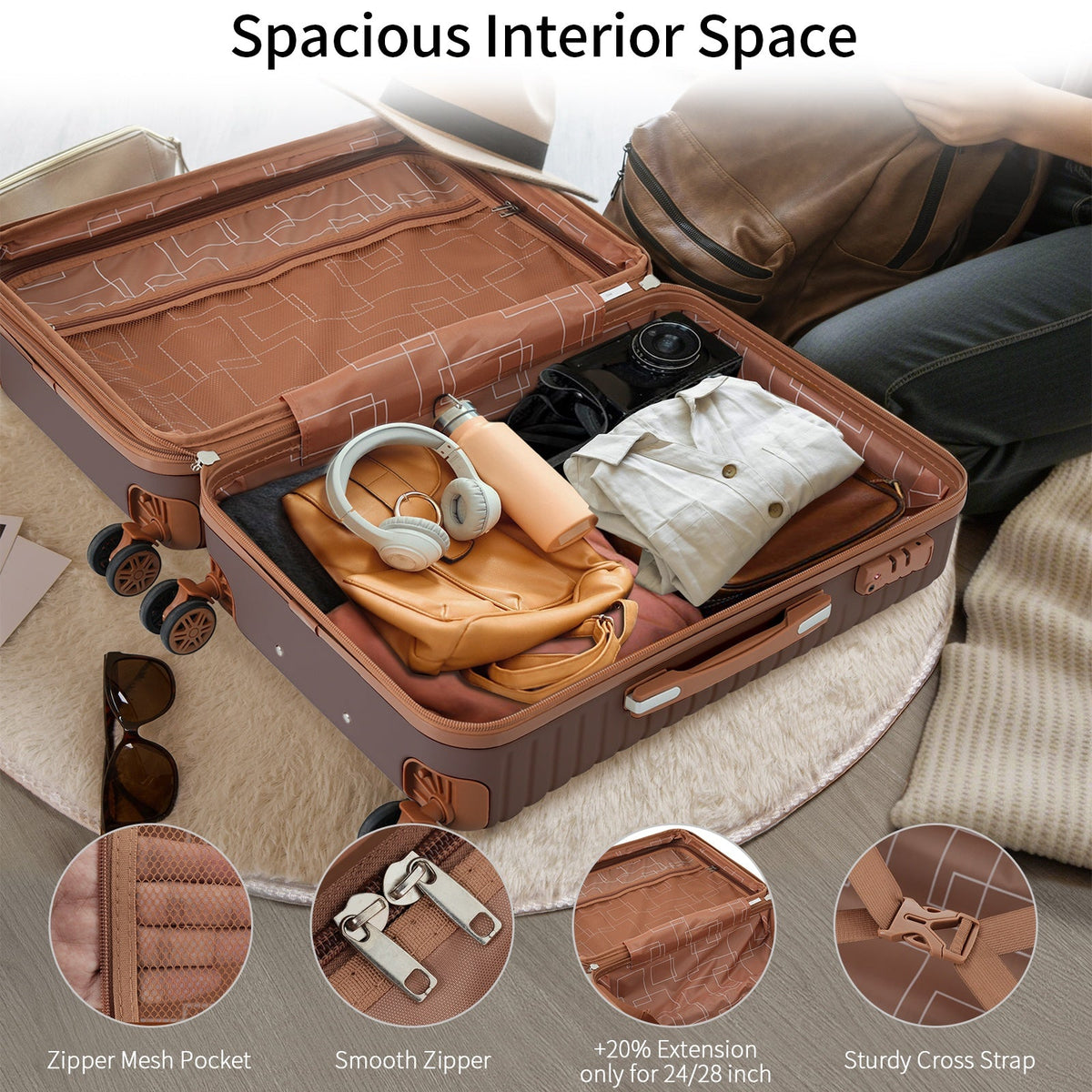Rashemi Suitcase Premium – Brown – description photo 10