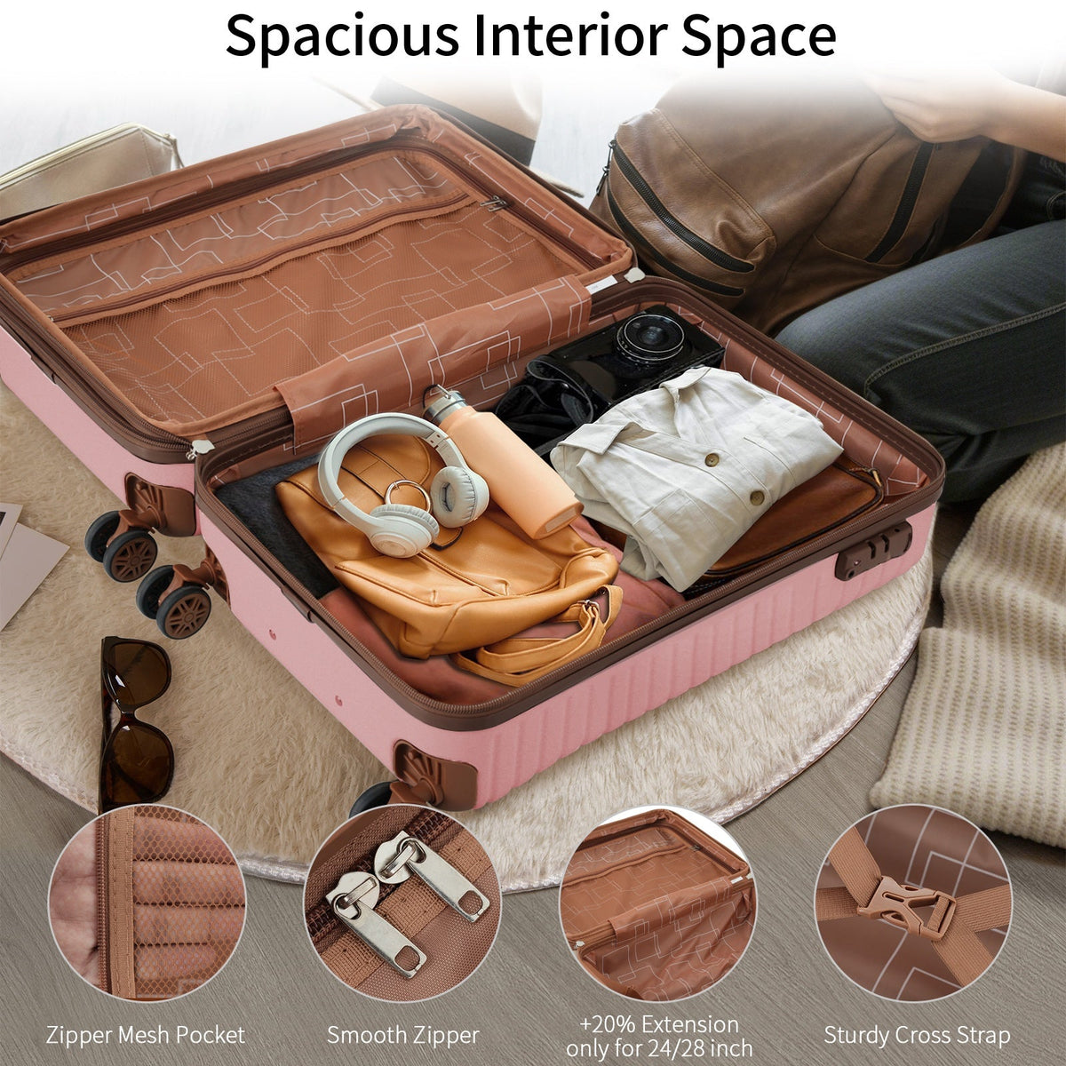 Rashemi Suitcase Premium – Pink – description photo 1