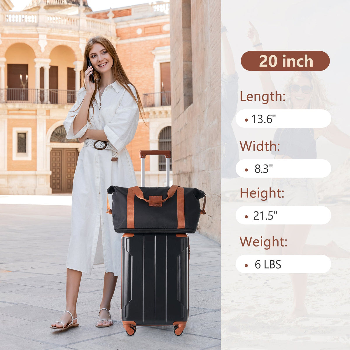 Rashemi Suitcase Premium – Black Brown – description photo 3
