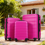 Rashemi 3-Piece Suitcase Set – Pink – foto 2 uit beschrijving