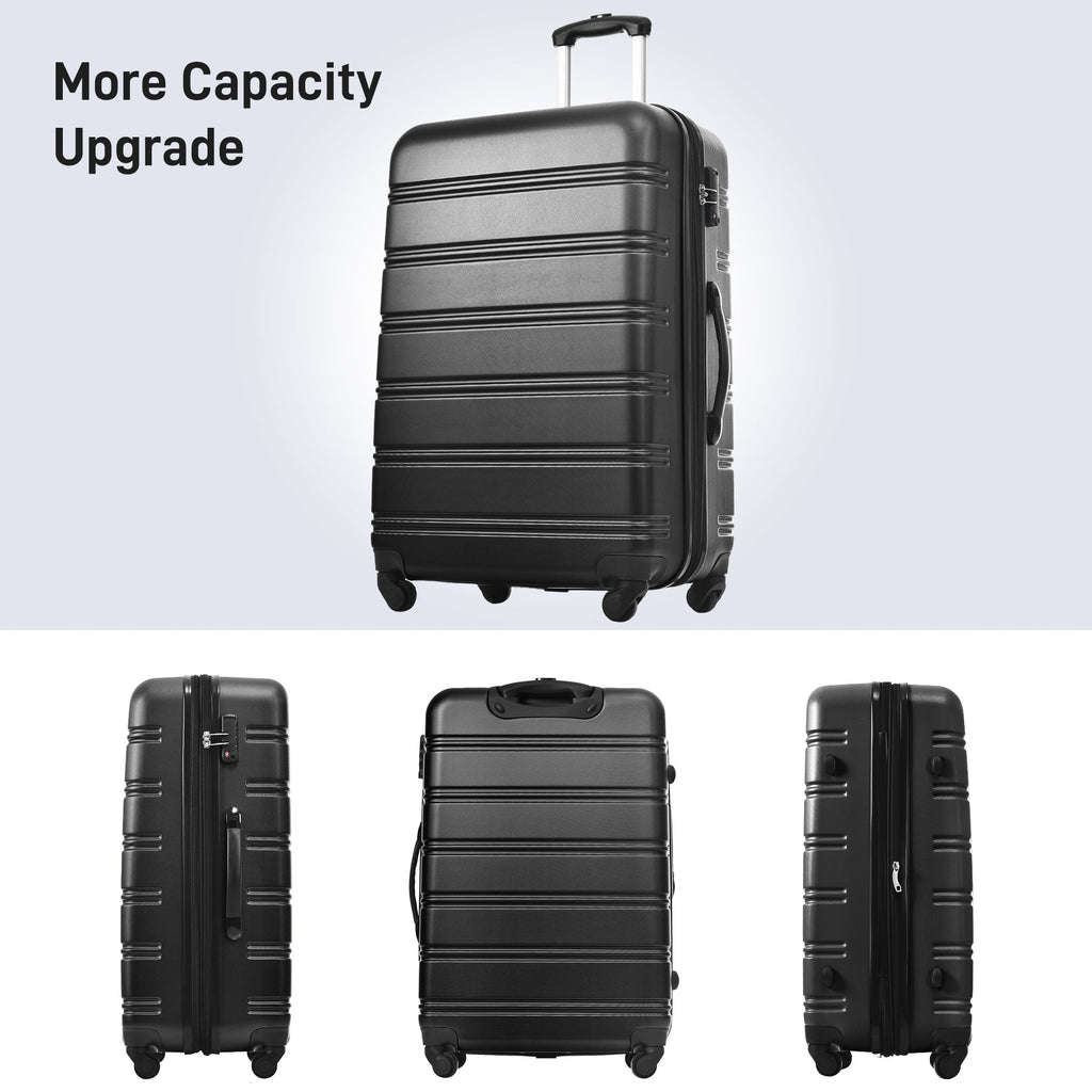 Rashemi 3-Piece Suitcase Set – Black – foto 6 uit beschrijving