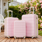 Rashemi 3-Piece Suitcase Set – Light Pink – foto 2 uit beschrijving