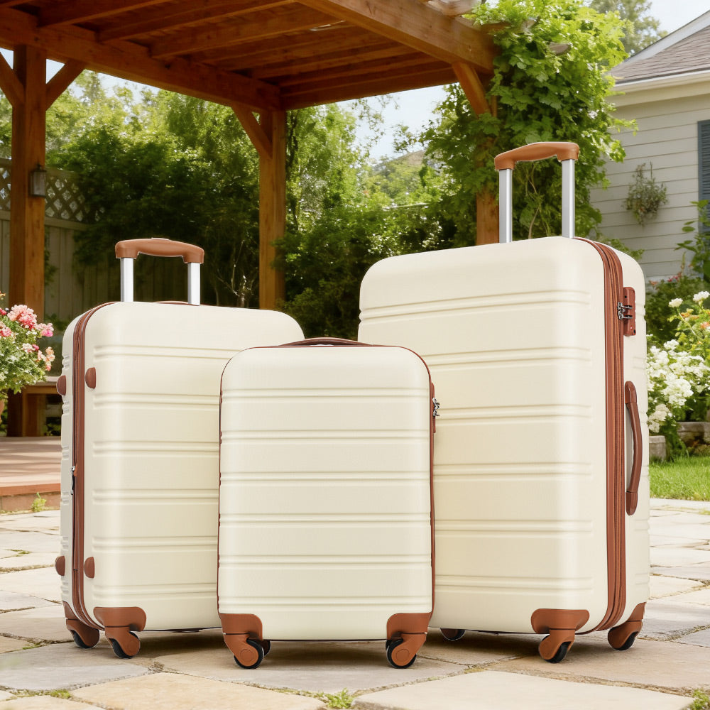 Rashemi 3-Piece Suitcase Set – Antique White – foto 4 uit beschrijving