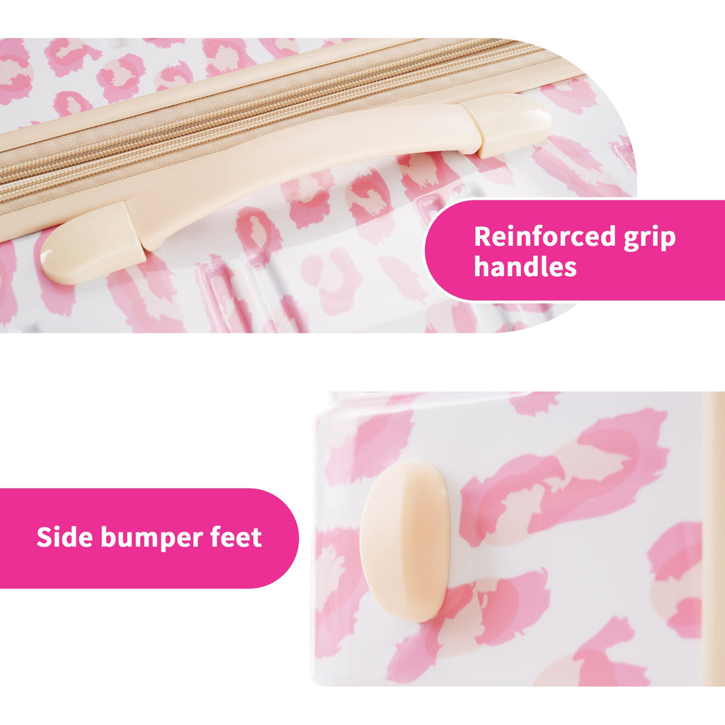 Rashemi 3-Piece Suitcase Set – Pink Leopard – beschrijvingsfoto 13