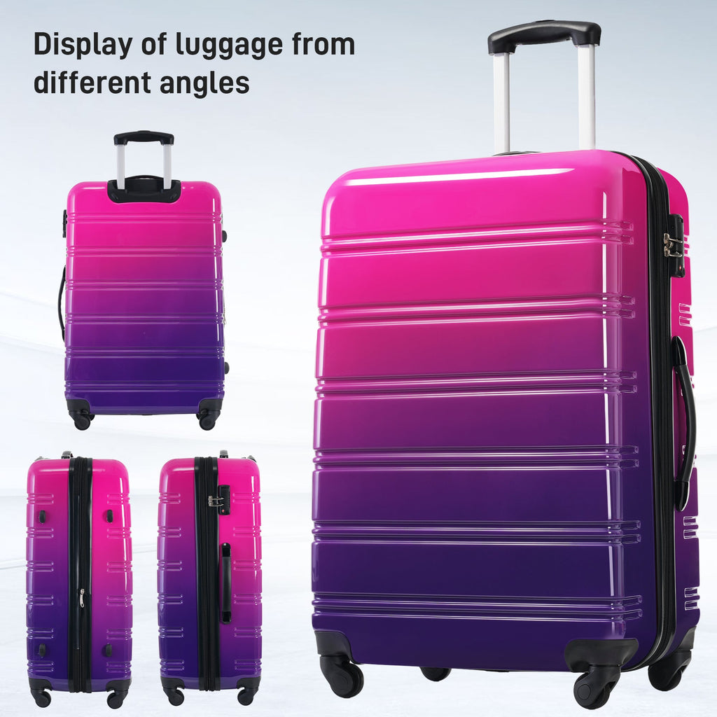 Rashemi 3-Piece Suitcase Set – Purple & Pink – beschrijvingsfoto 10