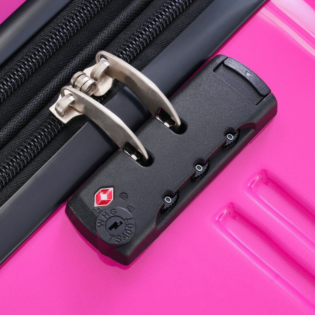 Rashemi 3-Piece Suitcase Set – Purple & Pink – beschrijvingsfoto 4