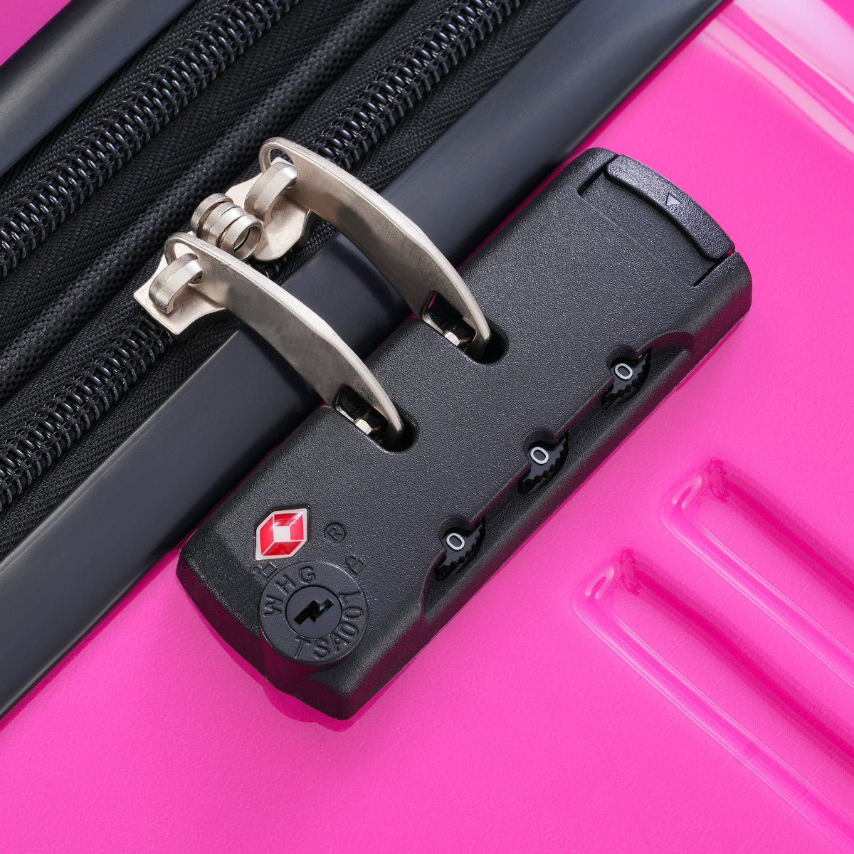 Rashemi 3-Piece Suitcase Set – Purple & Pink – beschrijvingsfoto 4