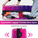 Rashemi 3-Piece Suitcase Set – Purple & Pink – beschrijvingsfoto 7