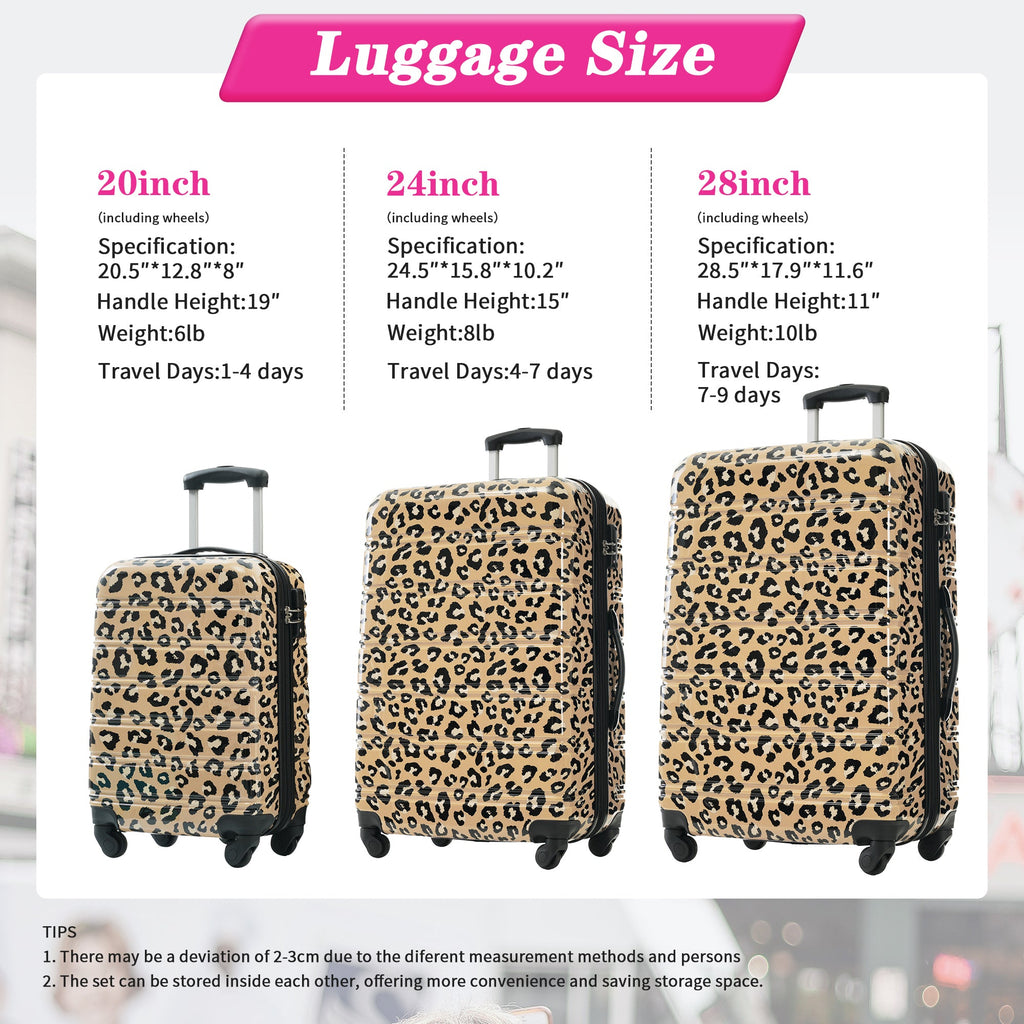 Rashemi 3-Piece Suitcase Set – Brown Leopard – beschrijvingsfoto 3