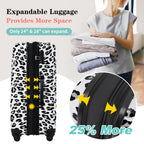 Rashemi 3-Piece Suitcase Set – Black & White Leopard – beschrijvingsfoto 13