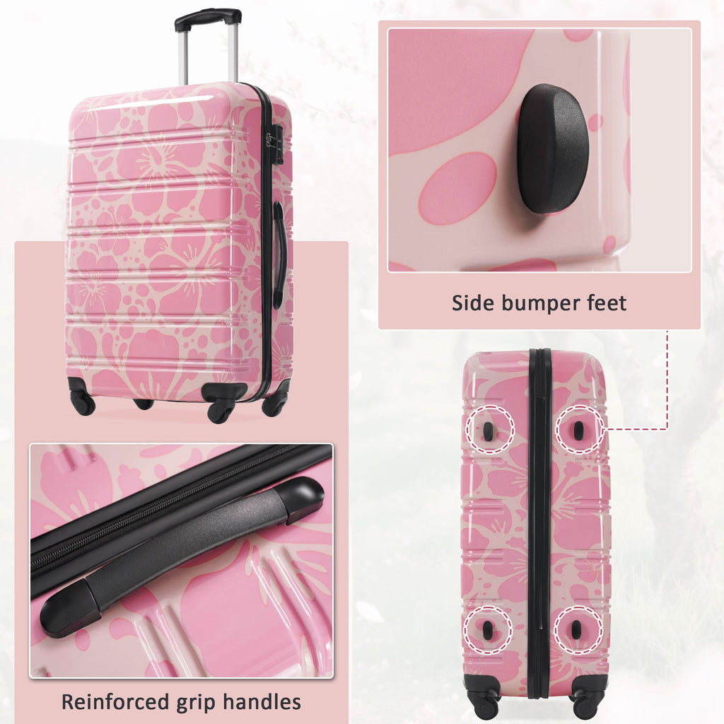 Rashemi 3-Piece Suitcase Set – Pink – beschrijvingsfoto 1