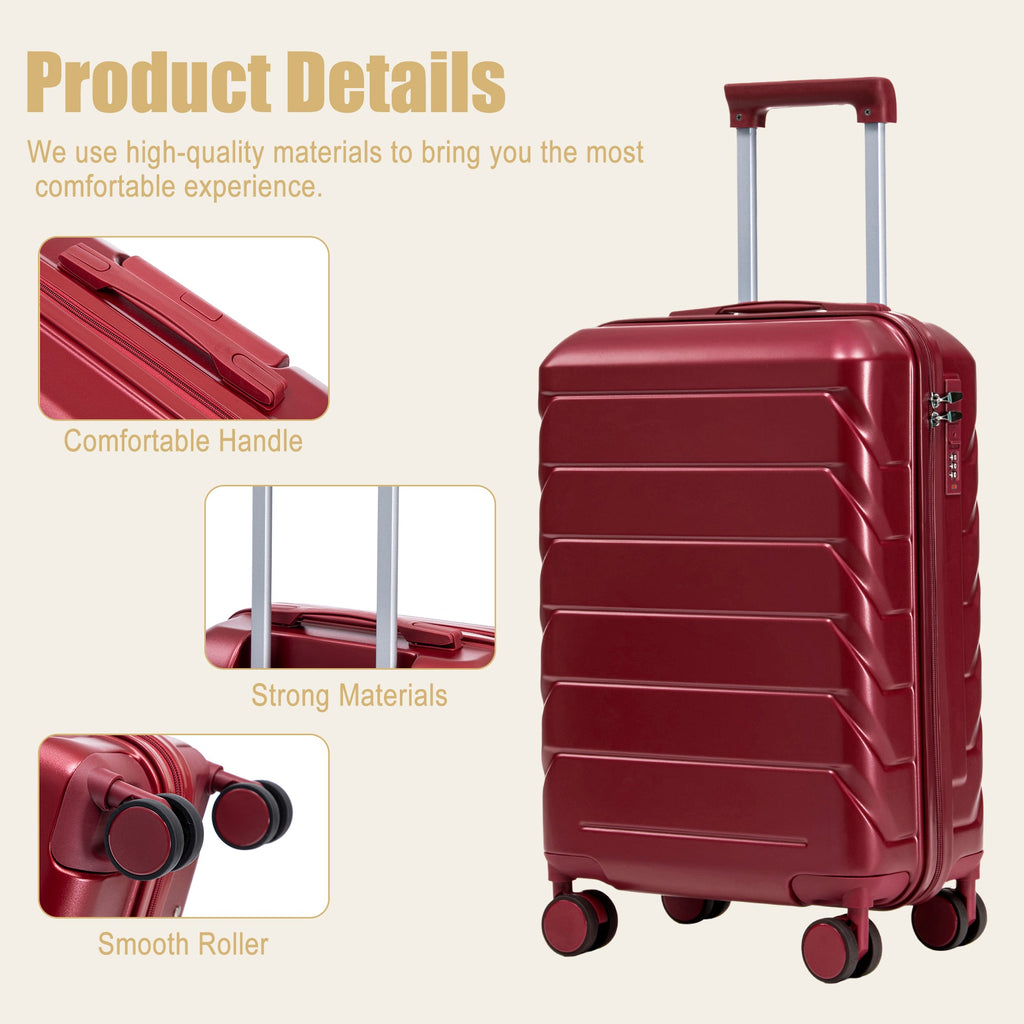 Rashemi Suitcase – Wine Red – productfoto 2 uit beschrijving