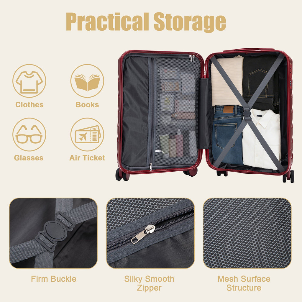 Rashemi Suitcase – Wine Red – productfoto 5 uit beschrijving
