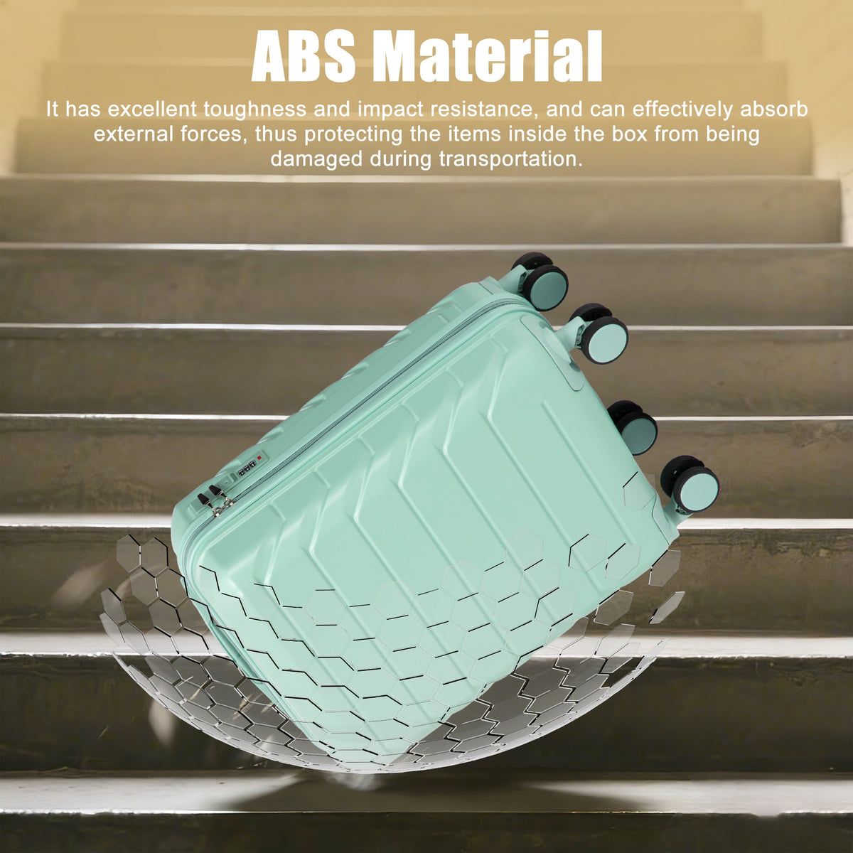 Rashemi Suitcase – Mint Green – productfoto 2 uit beschrijving