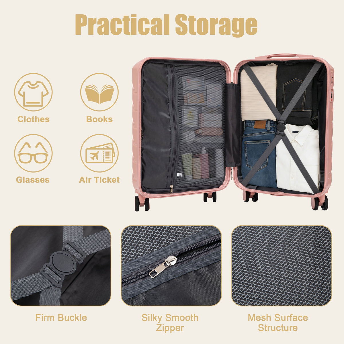 Rashemi Suitcase – Pink – productfoto 6 uit beschrijving