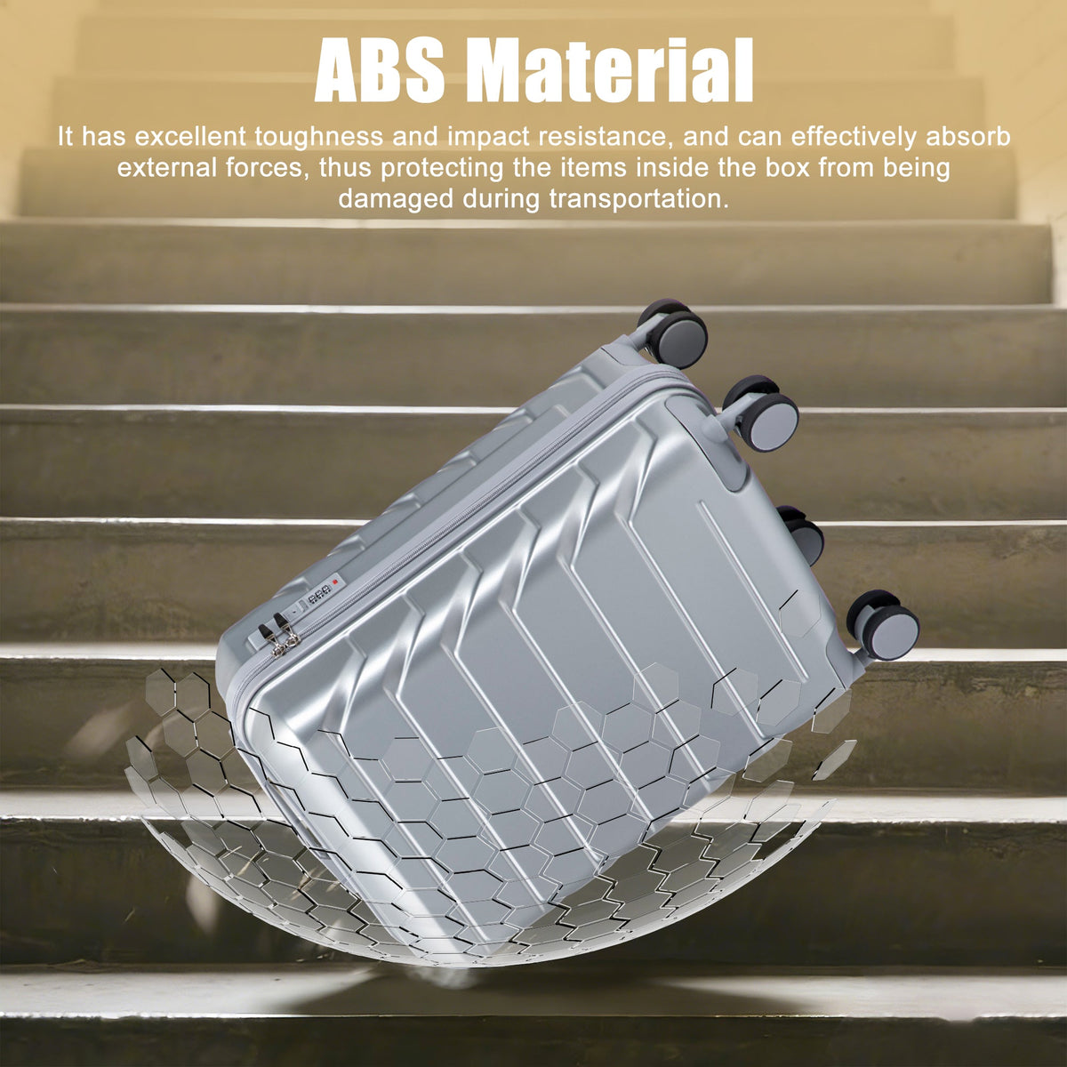 Rashemi Suitcase – Silver – productfoto 1 uit beschrijving