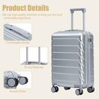 Rashemi Suitcase – Silver – productfoto 2 uit beschrijving